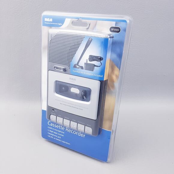 RCA Audiovox RP3503 Portable Recorder & Cassette Player with Standup Mic NEW - Picture 1 of 10